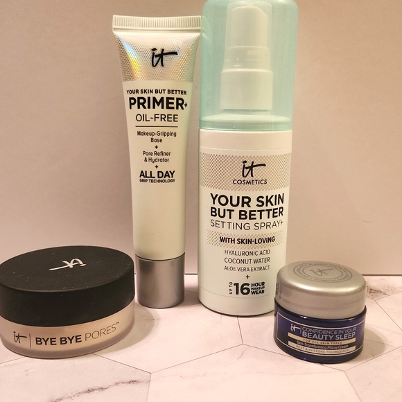 IT Cosmetics Makeup Bundle NEW Primer Setting Spray Finishing Powder Night Cream - Picture 3 of 10